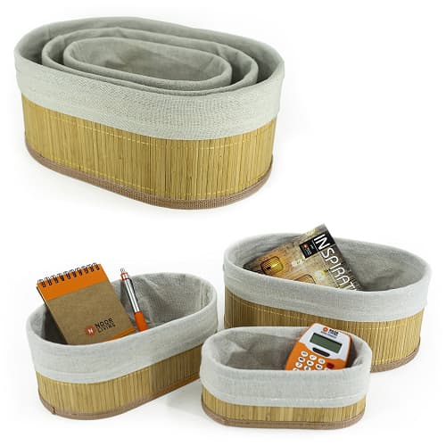 Korb, Bambus, 3er Set, naturfarben | NOOR Living