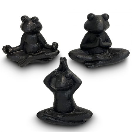 Yoga Frosch sitzend, Terrakotta, 3 Designs